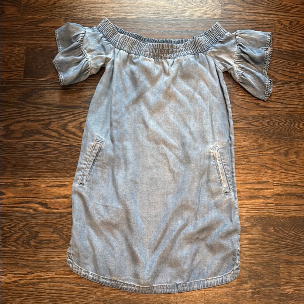 All Saints Blue Off-Shoulder Sundress Casual